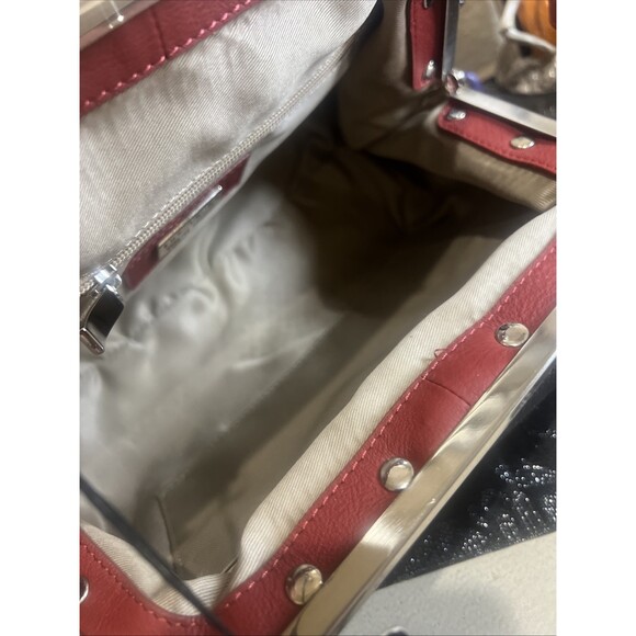 NWT-The Trend Genuine Leather Red Doctor Style Crossbody Handbag Purse main image 0